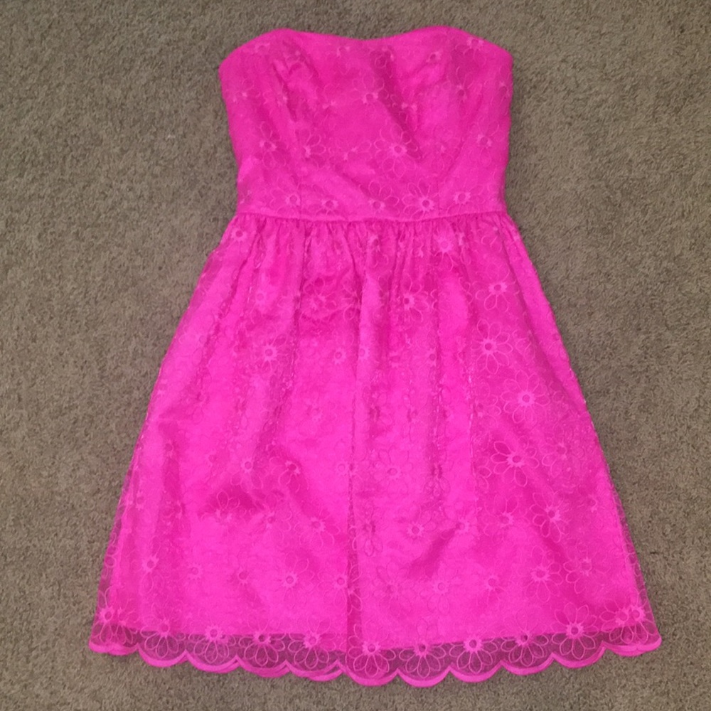 LILLY PULITZER PINK STRAPLESS DRESS 00